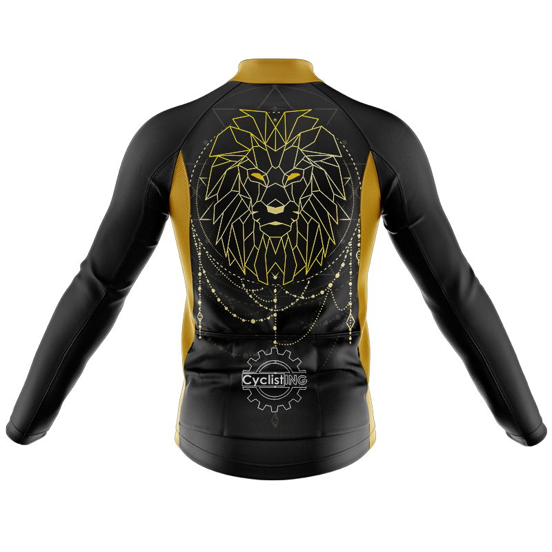 Geometrisch Leeuw Lange Mouw Fietsshirt