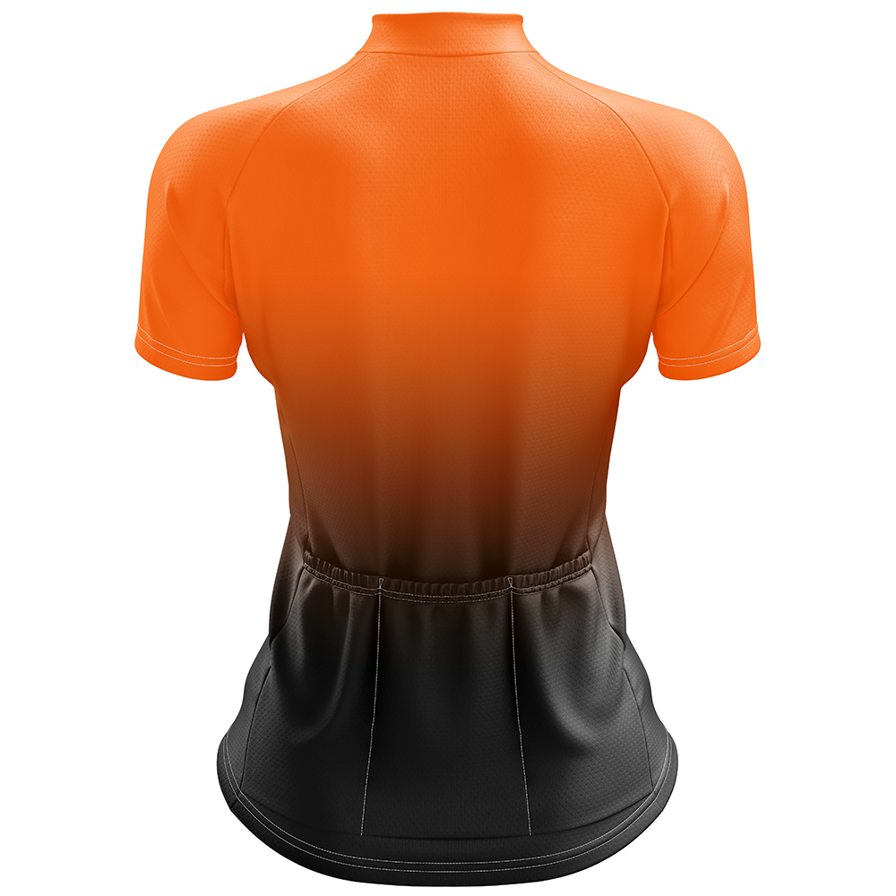 Oranje korte mouw fietsshirt