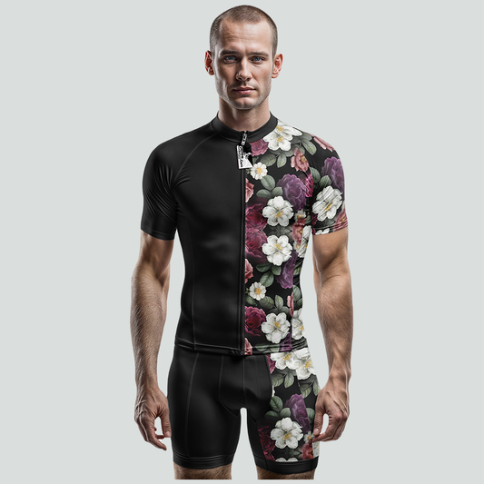 Flower Black Cycling Jersey